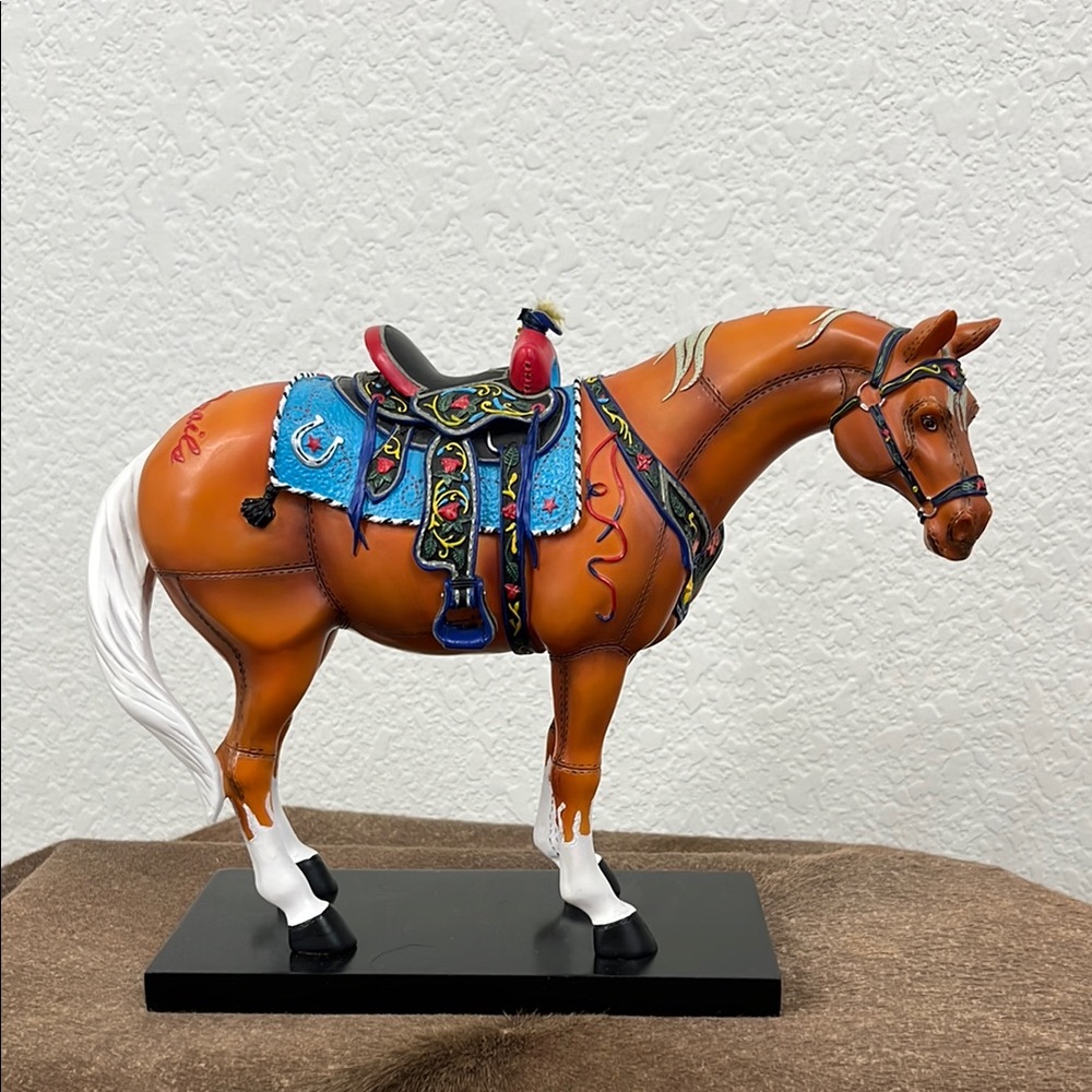 The Trail of Painted Ponies Happy Trails Horse With Saddle 1598 2003